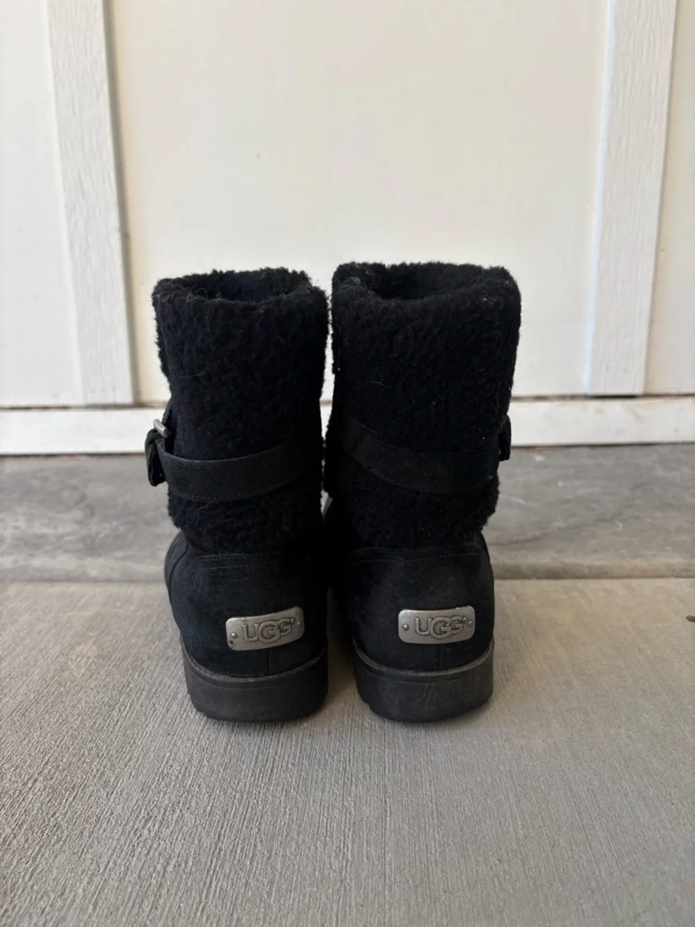 UGG Australia Blayre 1004148 BLACK Winter Suede Leather Boots Size 9
